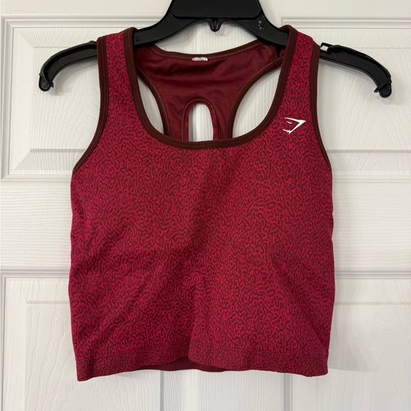 Gymshark Red Patterned Sports Bra - Picture 1 of 3